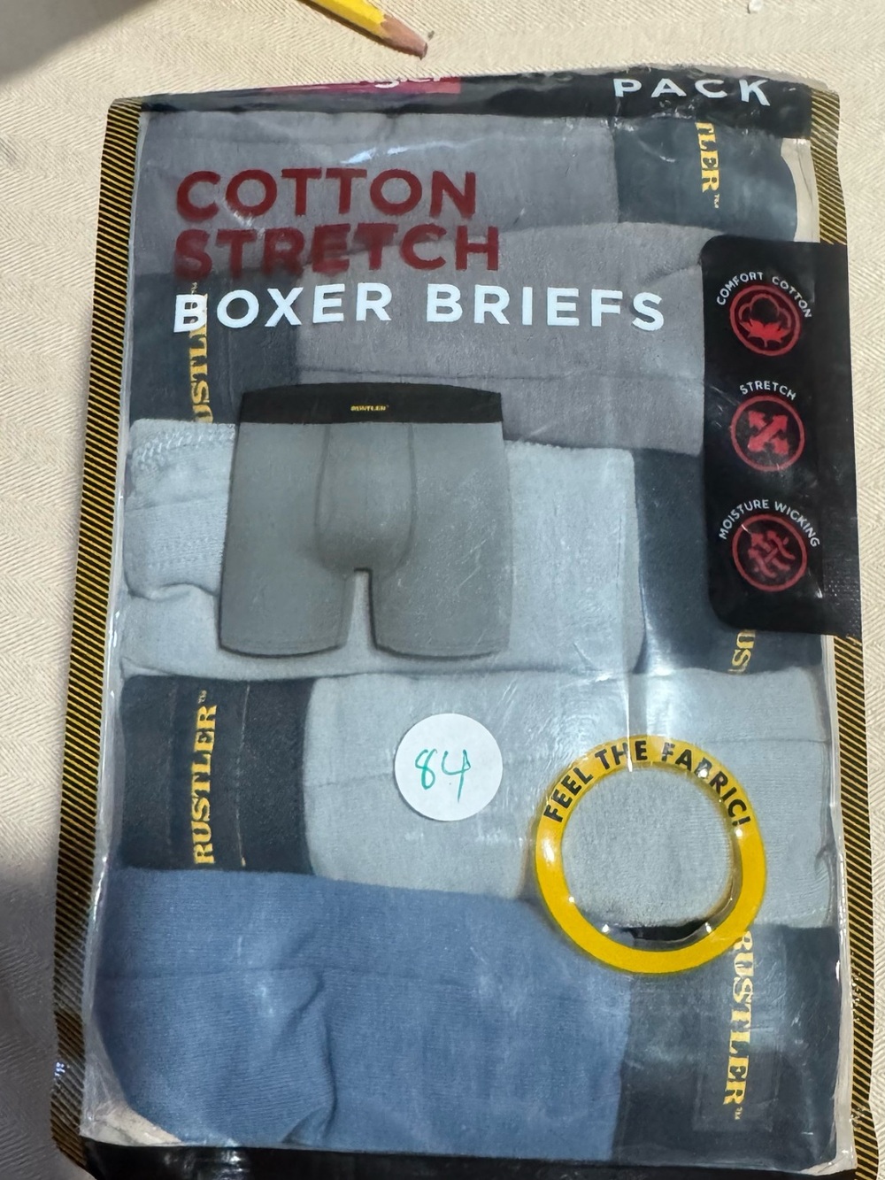 Wrangler Cotton‎ Stretch Boxer Briefs - Gray & Blue